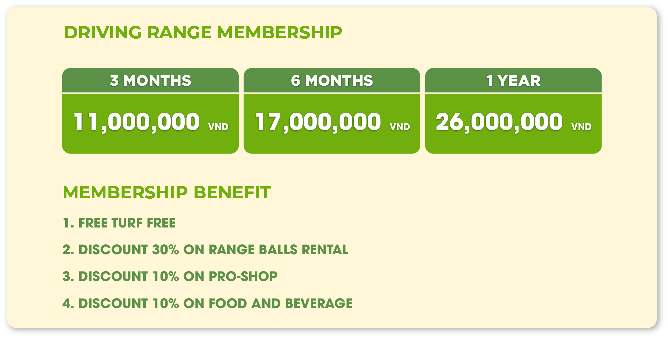 Driving Range Membership
