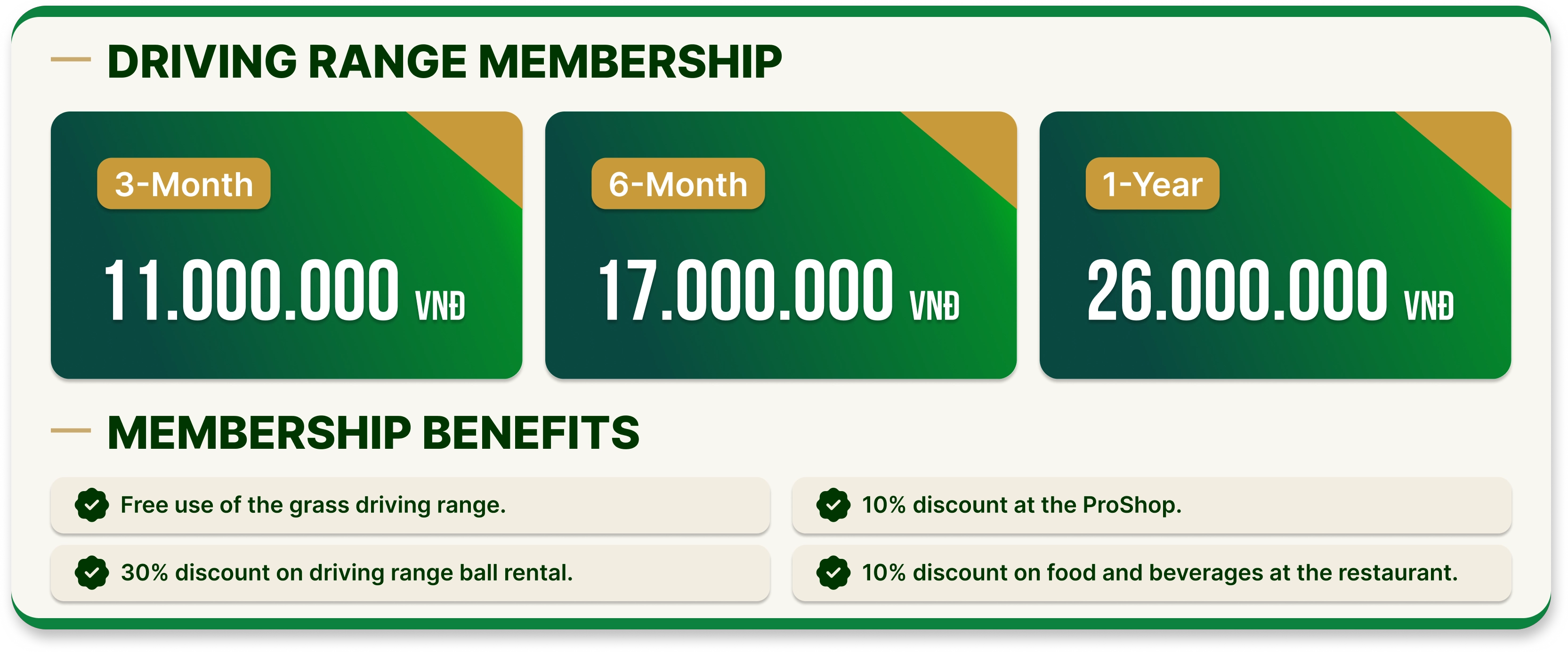 Driving Range Membership