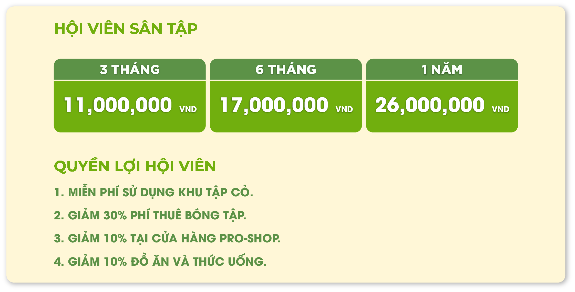 Hội viên sân tập