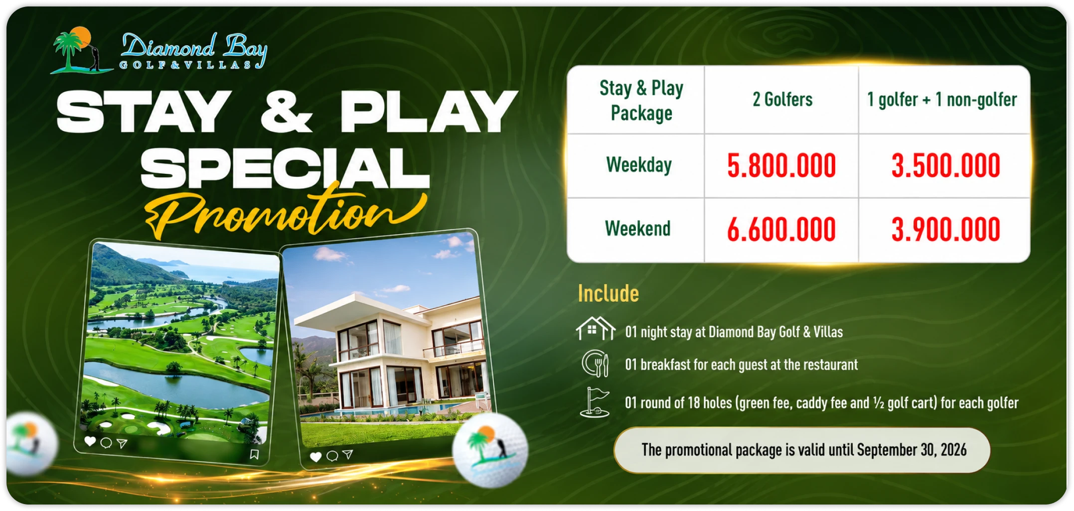 Diamond Bay Golf & Villas Promotion