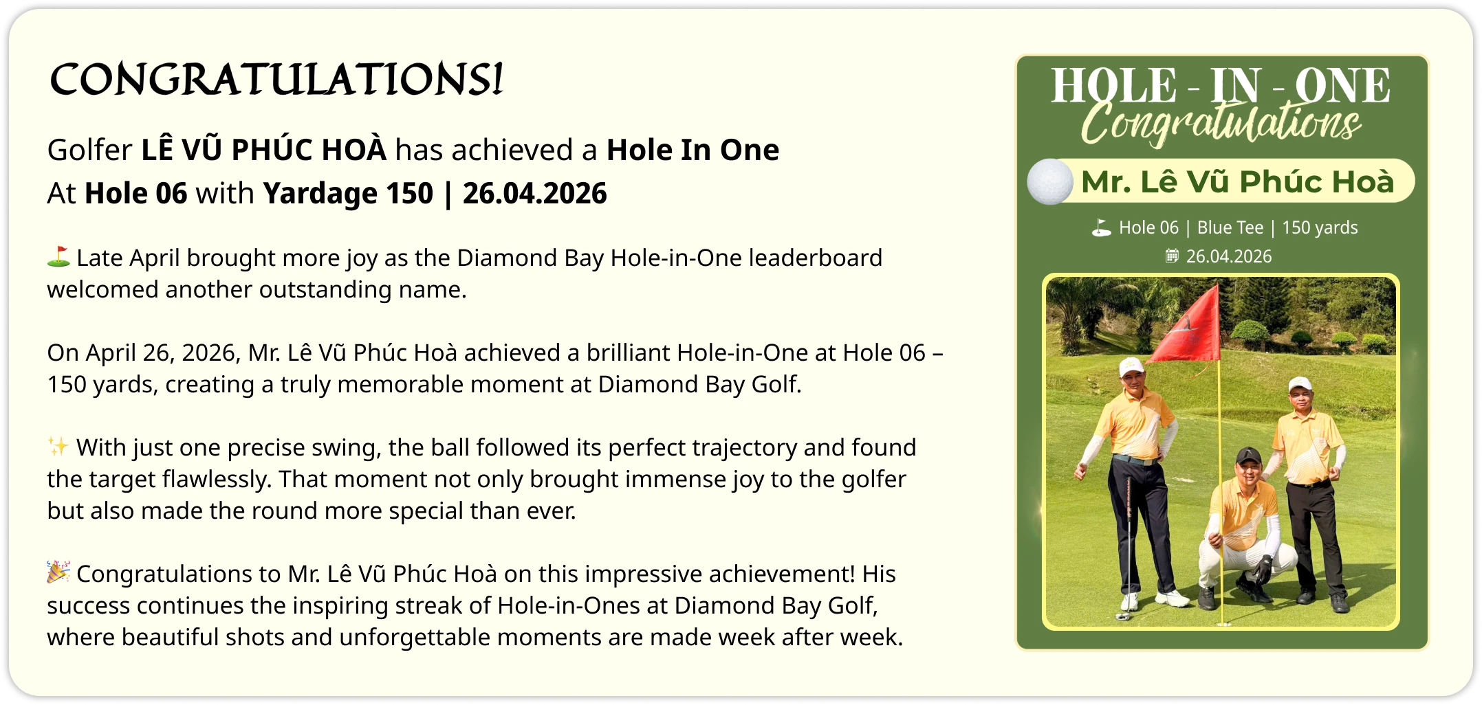 Diamond Bay Golf & Villas Promotion