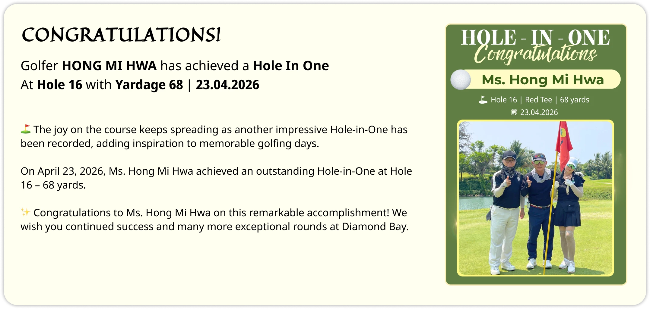 Diamond Bay Golf & Villas Promotion