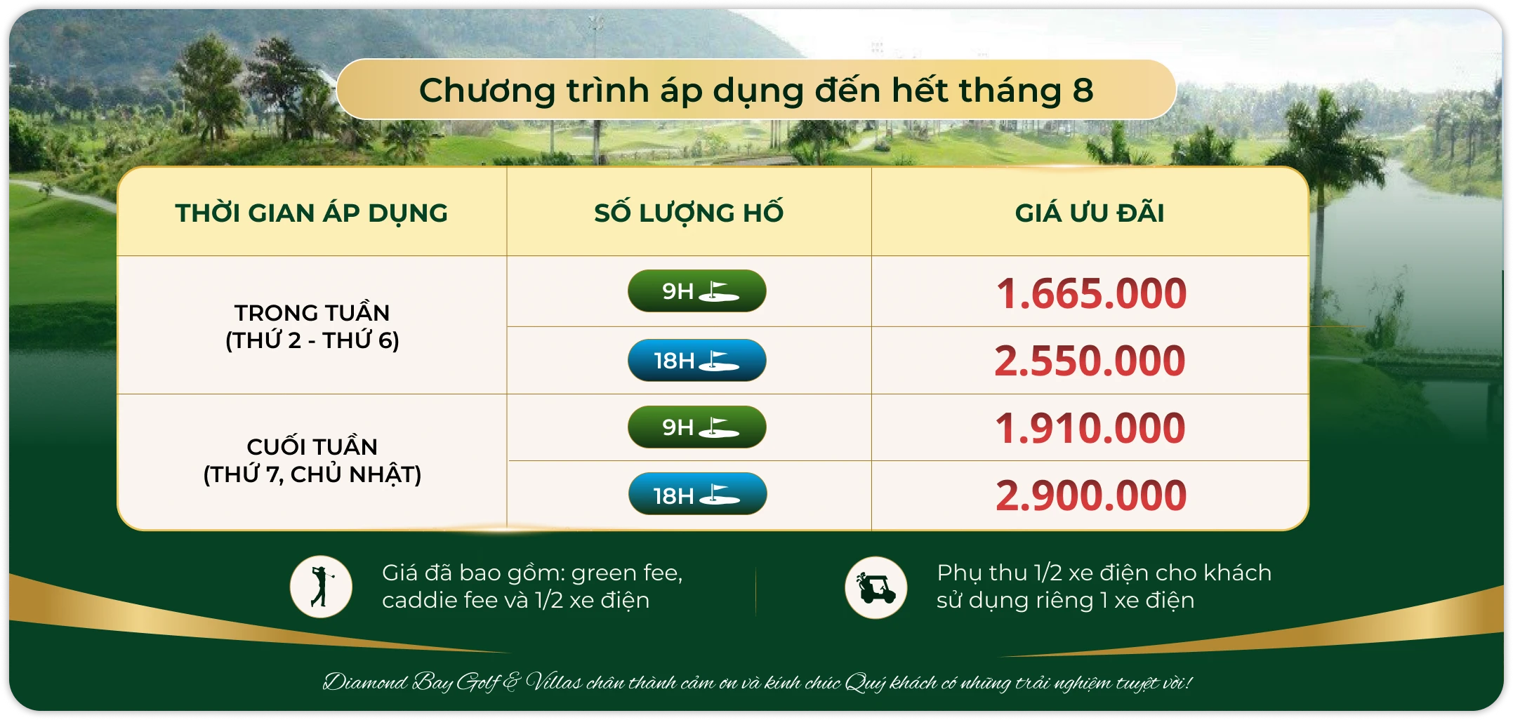 Diamond Bay Golf & Villas Promotion