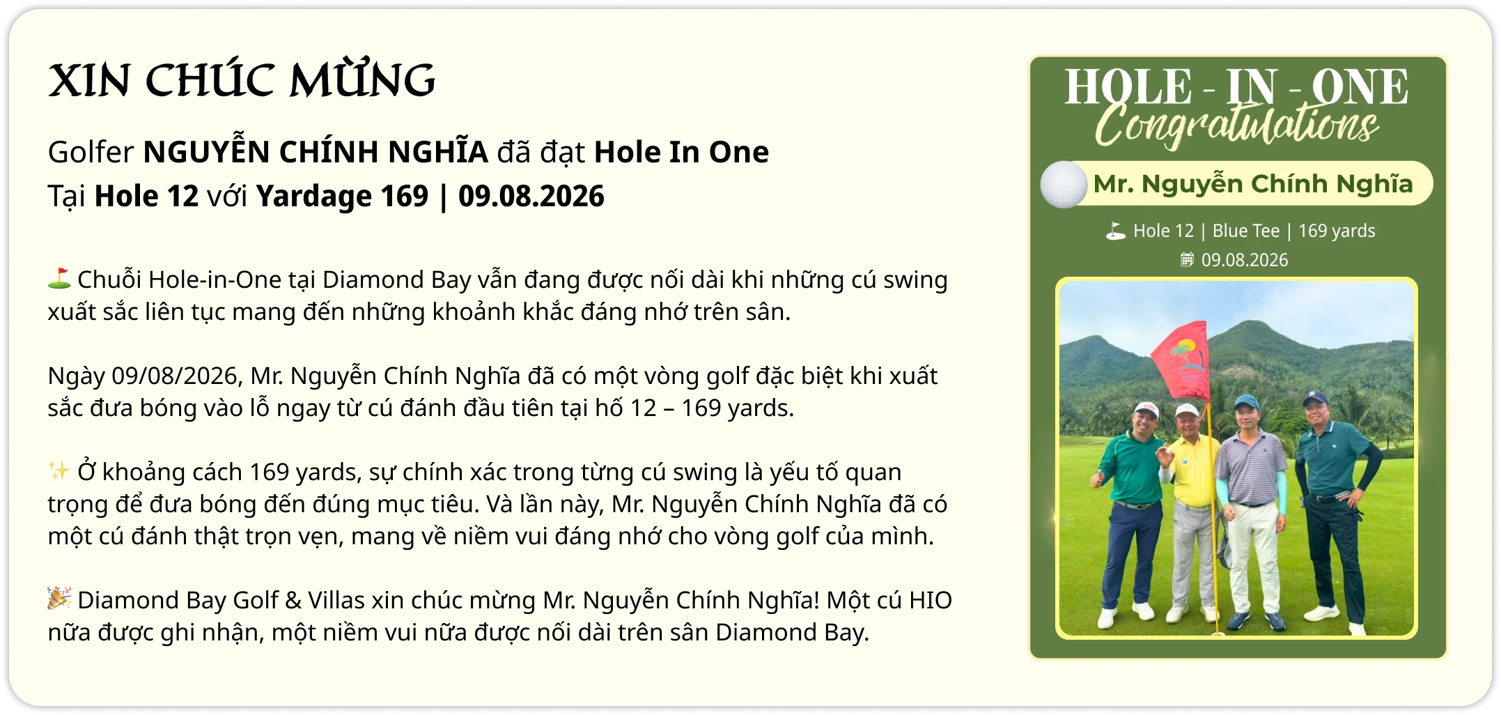Diamond Bay Golf & Villas Promotion