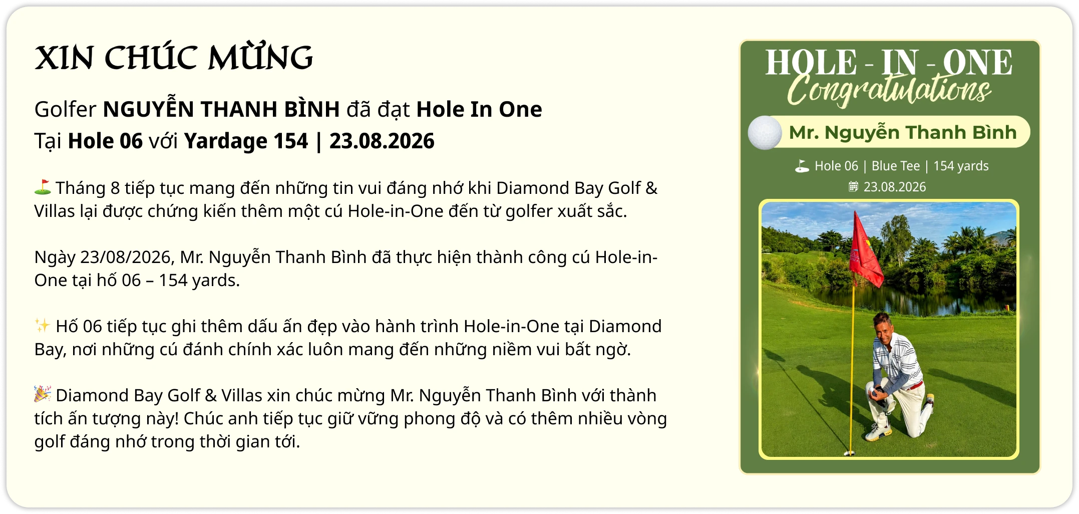 Diamond Bay Golf & Villas Promotion