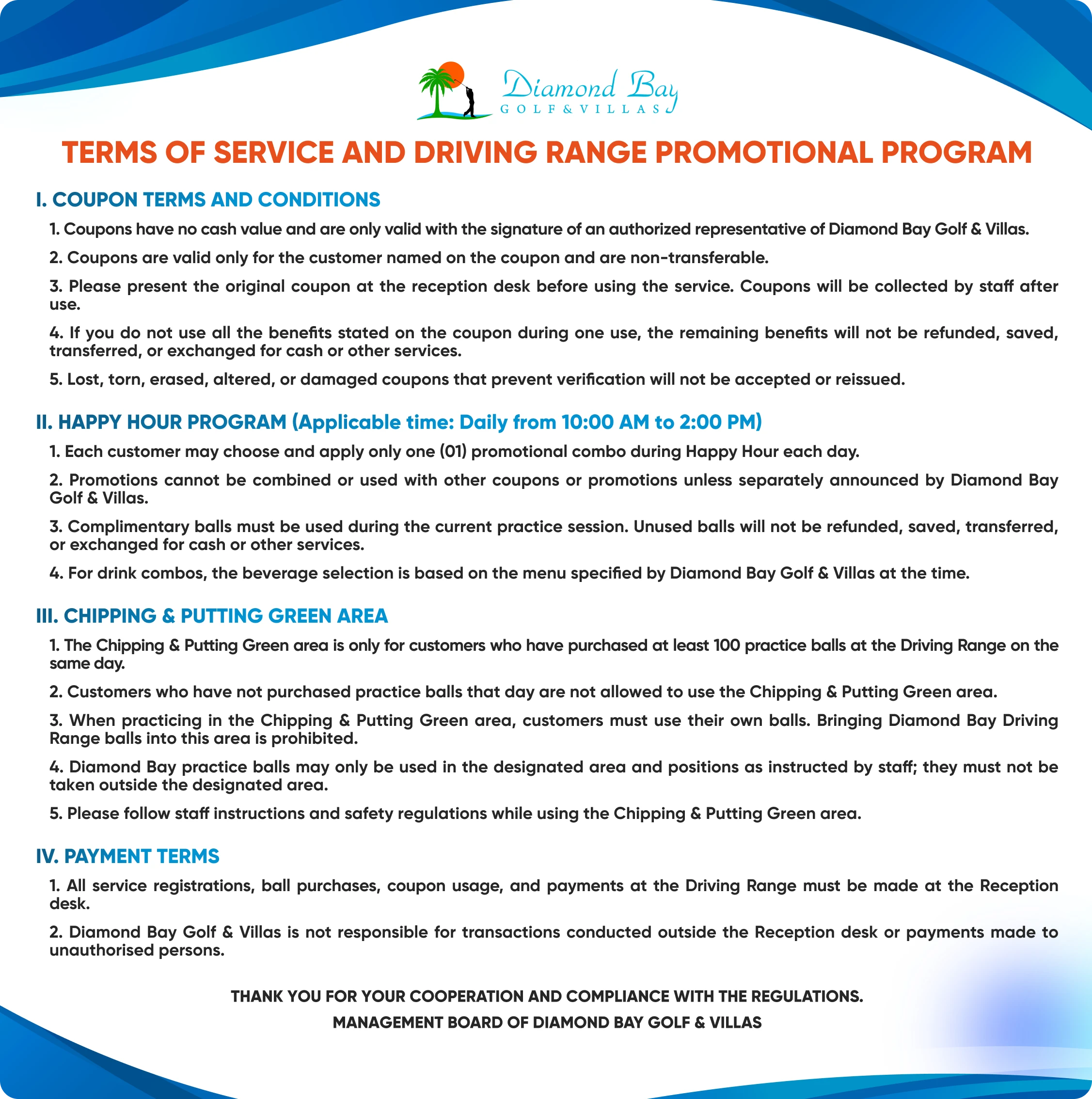 Diamond Bay Golf & Villas Promotion 2