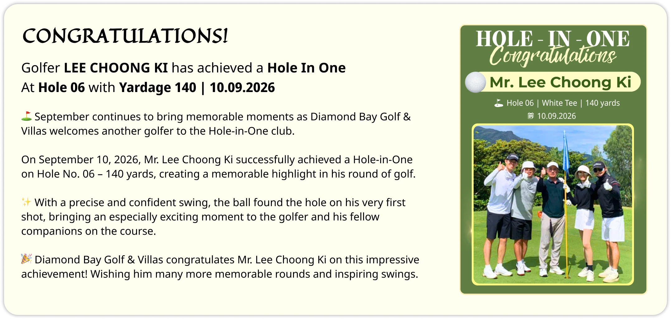 Diamond Bay Golf & Villas Promotion