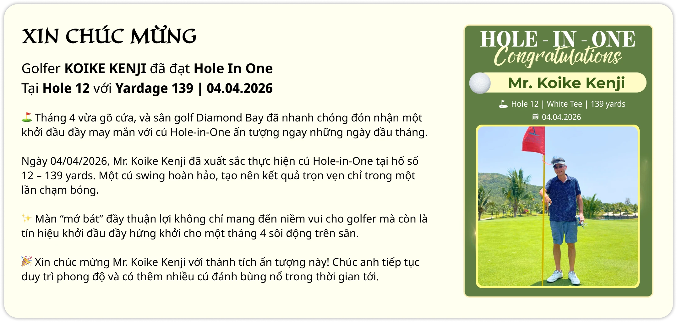 Diamond Bay Golf & Villas Promotion