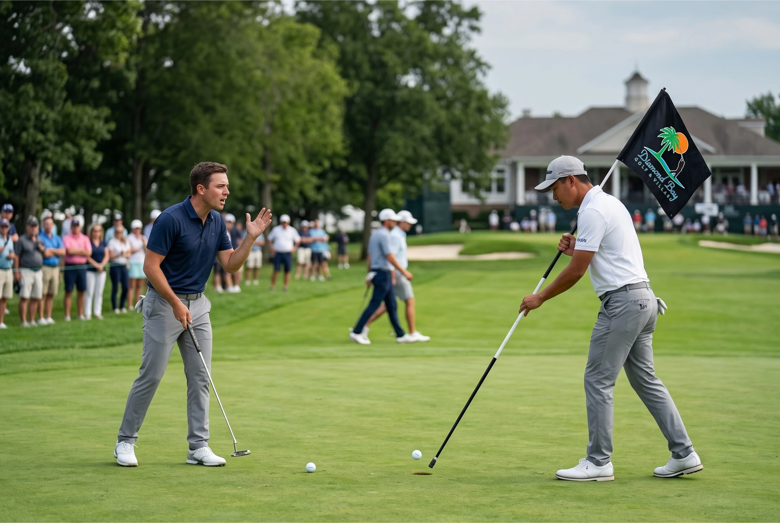 OPPONENT DELIBERATELY PLACES THE FLAGSTICK TO DEFLECT A PUTT